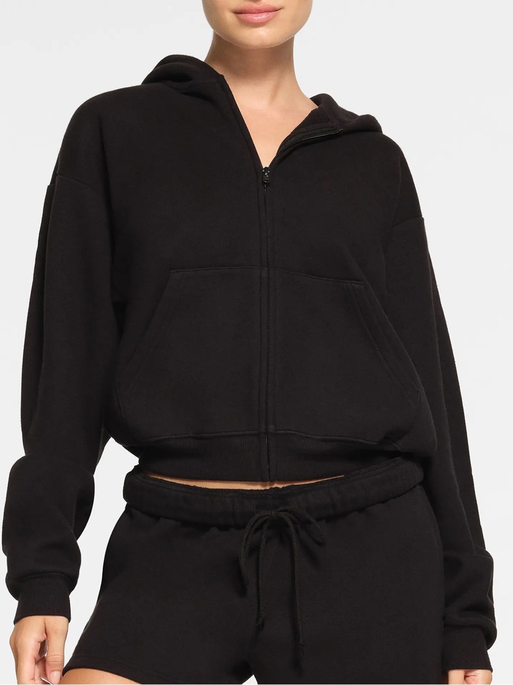 Skims cropped zip hoodie
